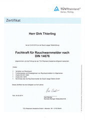 Fachkraft für Rauchwarnmelder nach DIN 14676