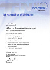 Prüfung von Brandschutztüren und -toren